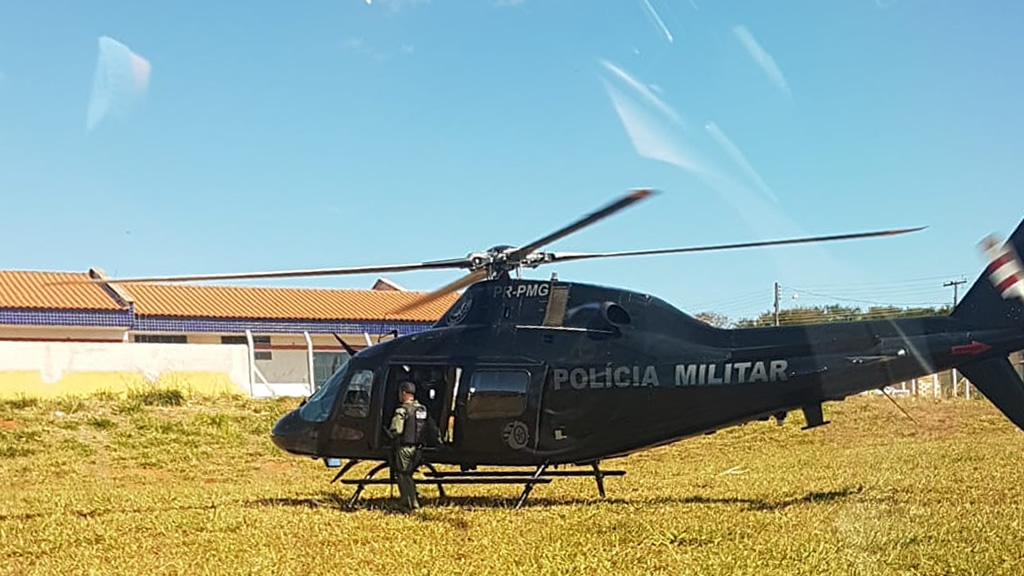 Helicóptero do Graer foi utilizado na operação (Fonte: Divulgação Polícia Militar)