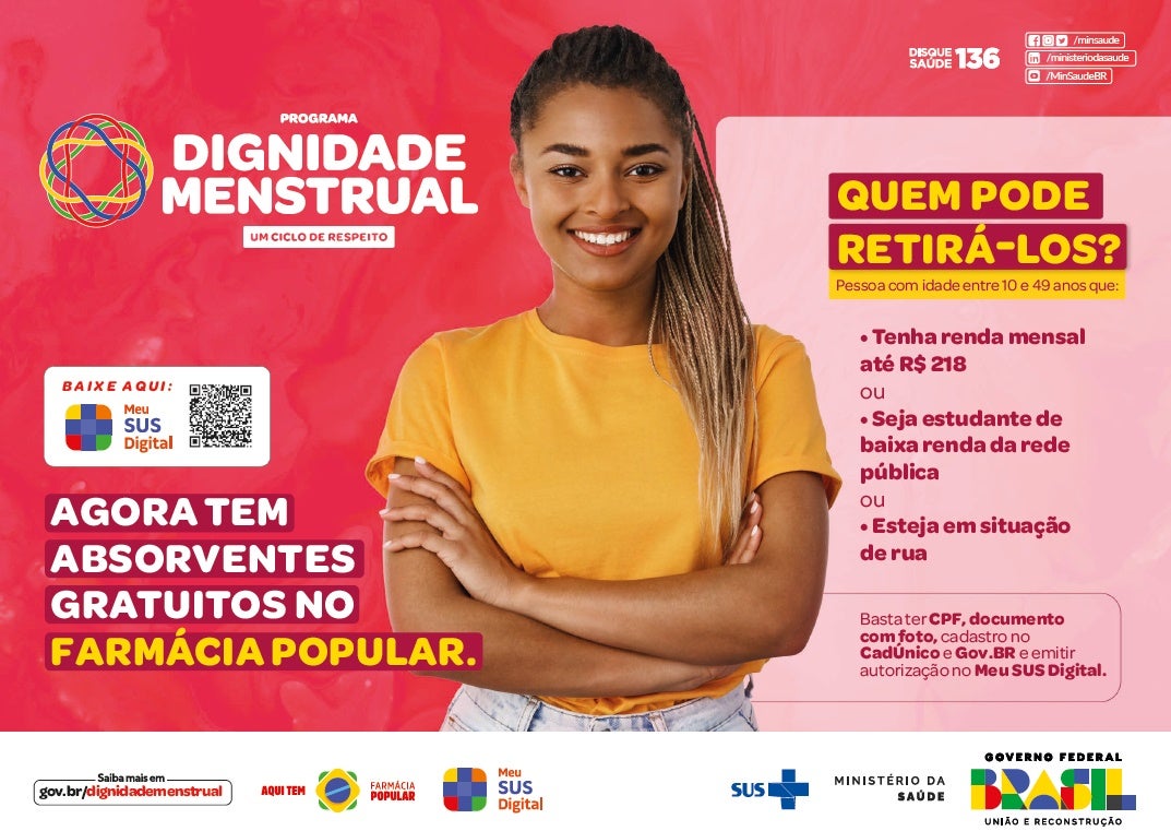Programa Dignidade Menstrual, do SUS, distribui absorventes gratuitos ...